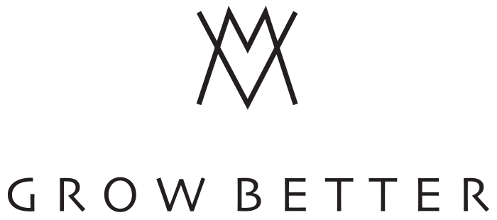Logo GrowBetter, color negro.